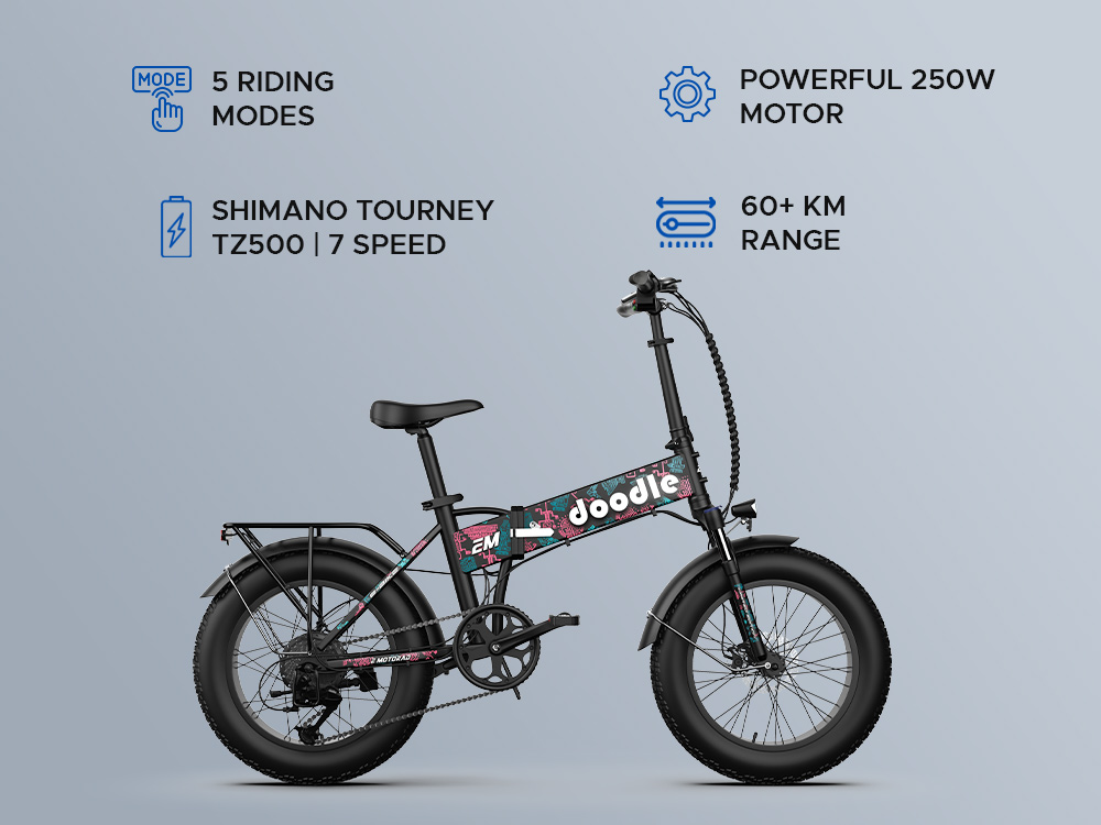 Foldable Bicycle Bike Mobile Fat Bike Doodle V3